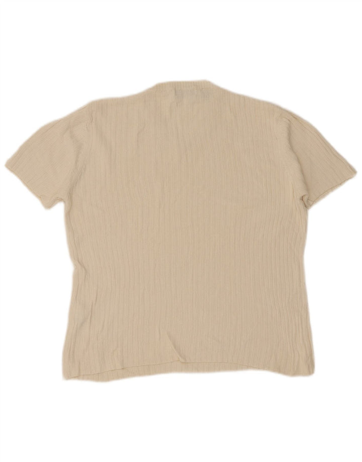Zara Hombre Camiseta Top Grande Algodón Beige