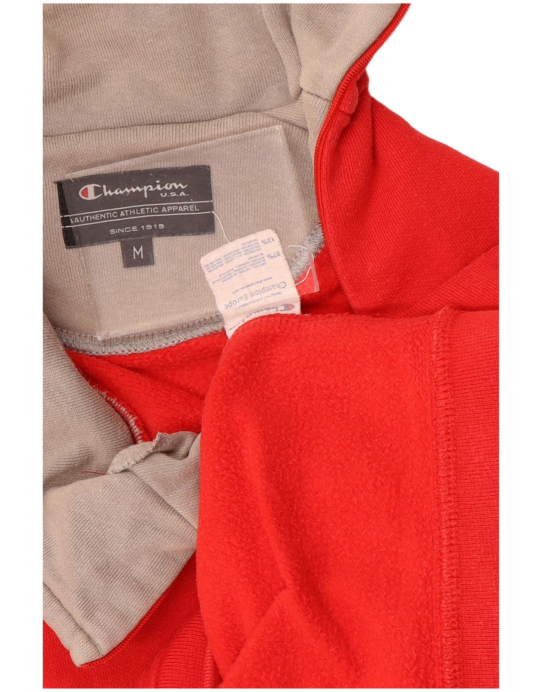 CHAMPION Sudadera con cuello y cremallera para mujer UK 14 Medium Red Cotton