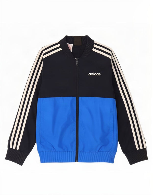 Adidas - Chaqueta de chándal para niño, 7-8 años, color azul, poliéster