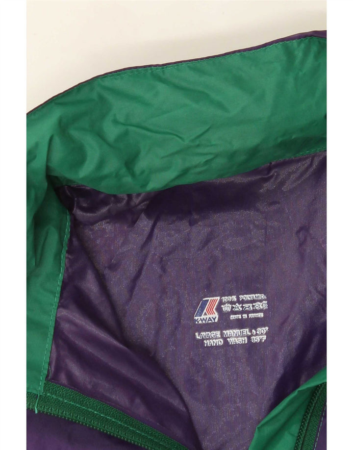 K-Way Chaqueta impermeable con capucha para hombre ES 38 Mediano Púrpura Colorblock Poliamida