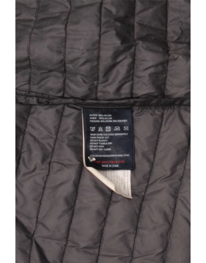 Puffa Abrigo acolchado con capucha para mujer UK 8 Small Nylon negro