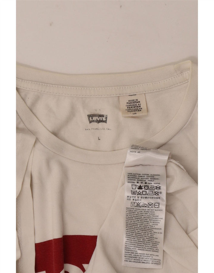 Levi's Camiseta gráfica para hombre Top grande de algodón blanco