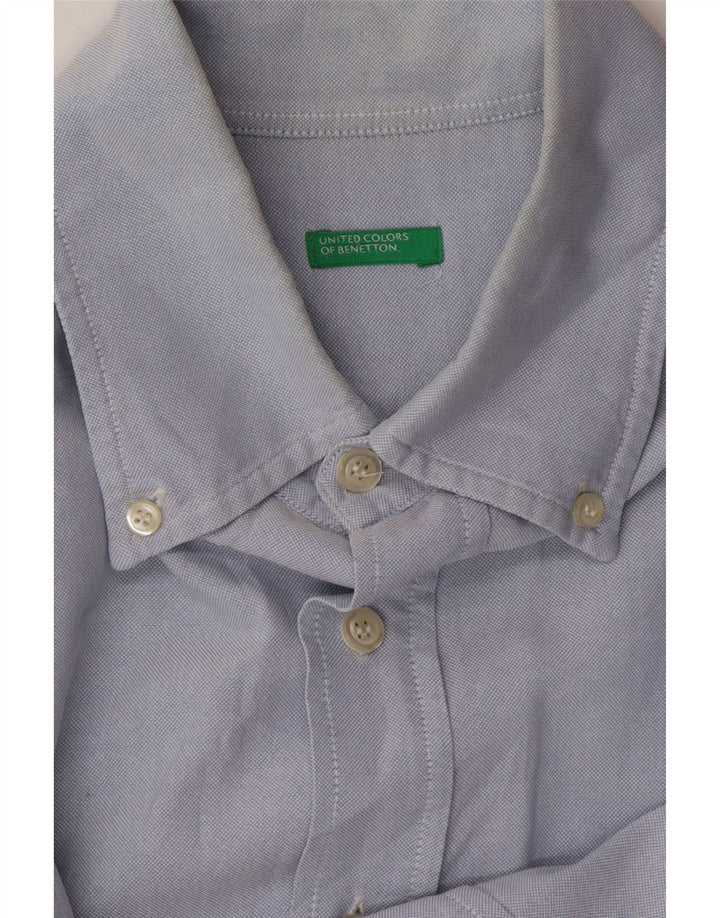 BENETTON Camisa para hombre grande azul