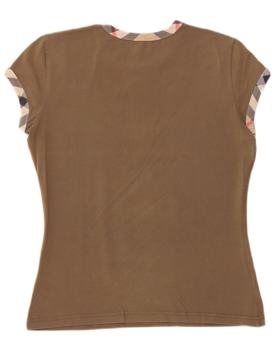 BURBERRY Camiseta para mujer Top UK 12 Medium Khaki Cotton