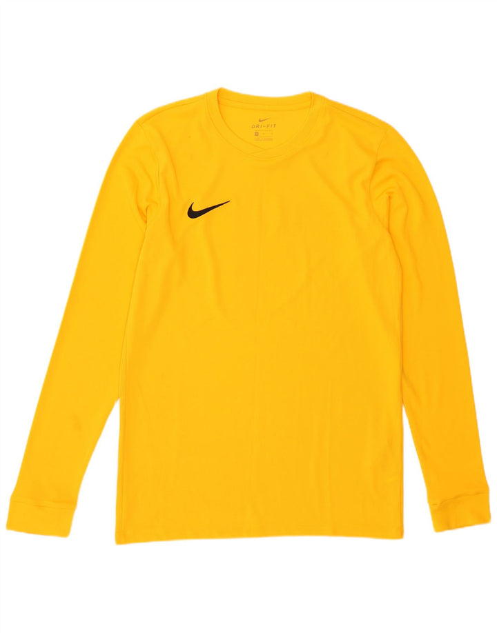 Nike Dri Fit Graphic Top manga larga poliéster amarillo medio para hombre