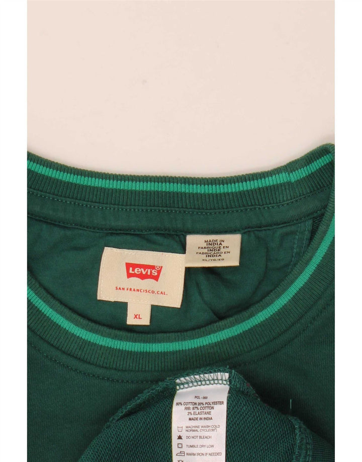 Levi's Hombre Sudadera Jumper XL Verde Algodón