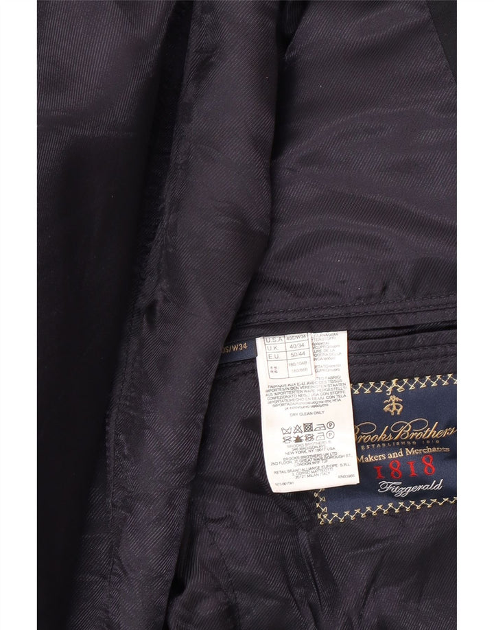 Brooks Brothers Chaqueta tipo blazer de 2 botones para hombre UK 40 Large Lana azul marino