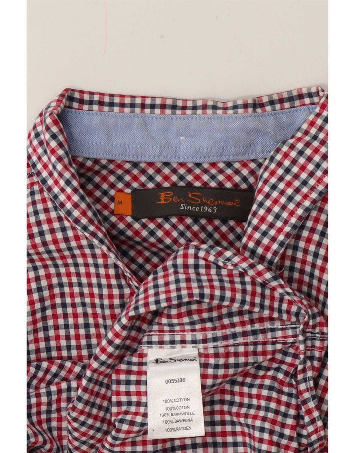 Ben Sherman Camisa de corte regular para hombre de algodón a cuadros rojo medio
