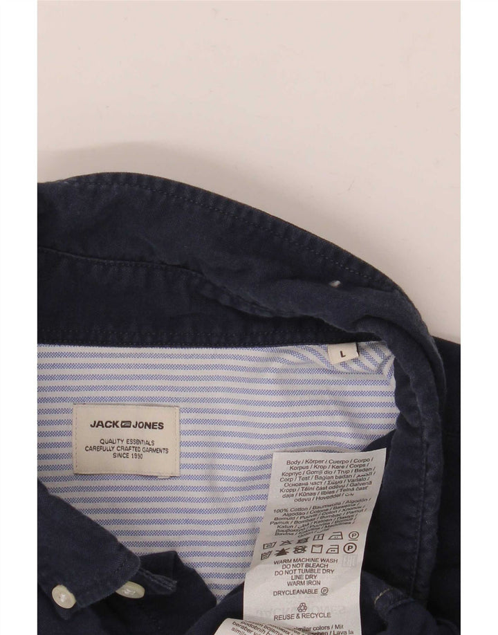 Camisa Jack & Jones Hombre Grande Azul Marino Algodón