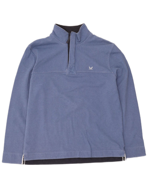 Crew Clothing - Sudadera con cuello y cremallera para hombre, talla XL, algodón azul
