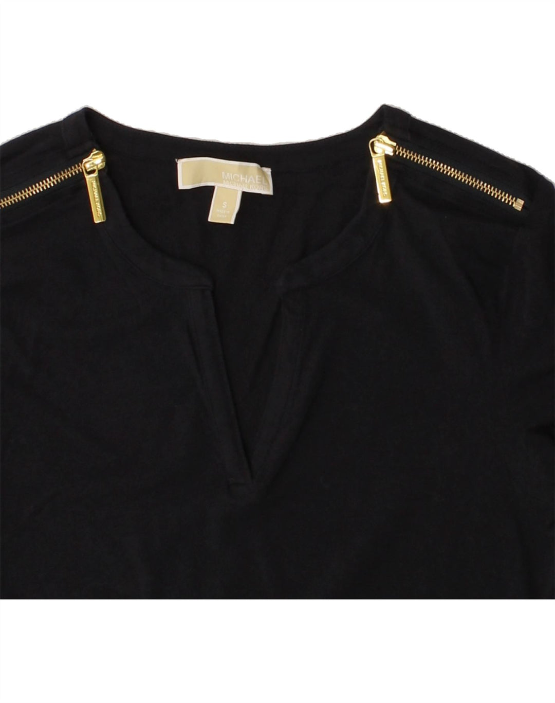 MICHAEL KORS Womens Top 3/4 Sleeve UK 10 Small Black Cotton Vintage Michael Kors and Second-Hand Michael Kors from Messina Hembry 