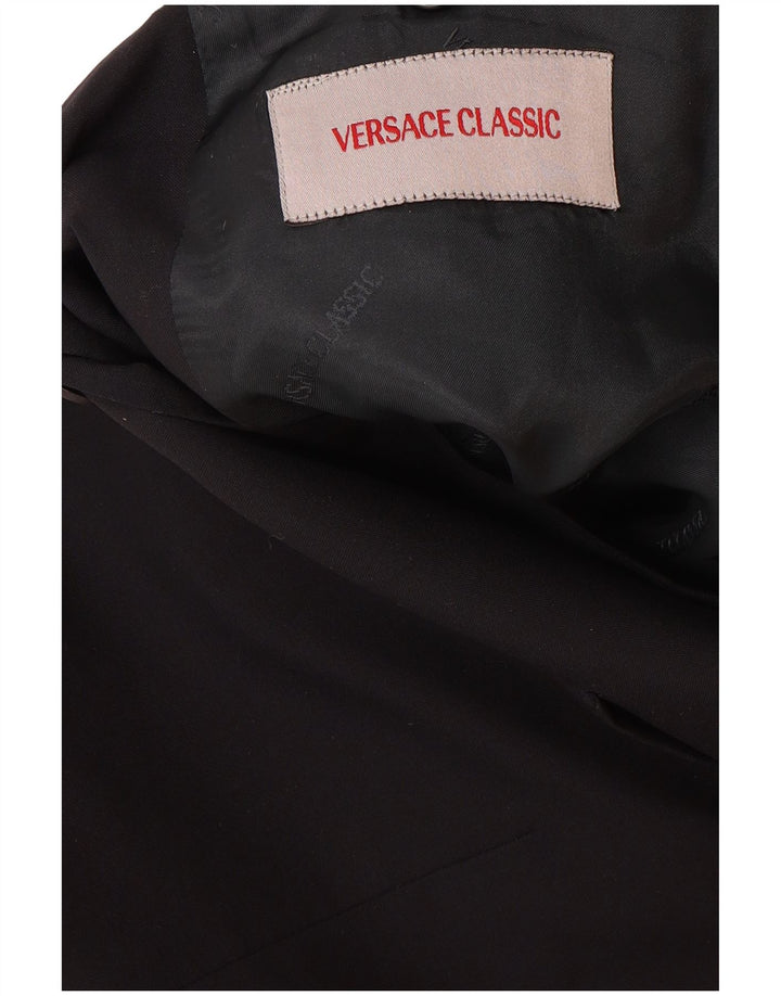 VERSACE Chaqueta blazer clásica de 3 botones para hombre UK 42 XL Azul marino