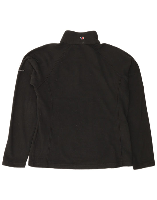 Berghaus Jersey de forro polar con cuello y cremallera para mujer UK 44 Grande Poliéster negro