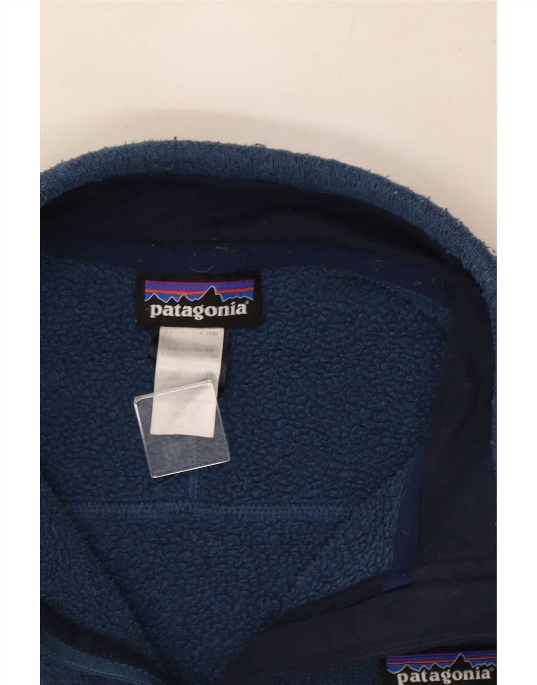 Patagonia Hombre Zip Neck Sudadera Jumper Large Azul Poliéster