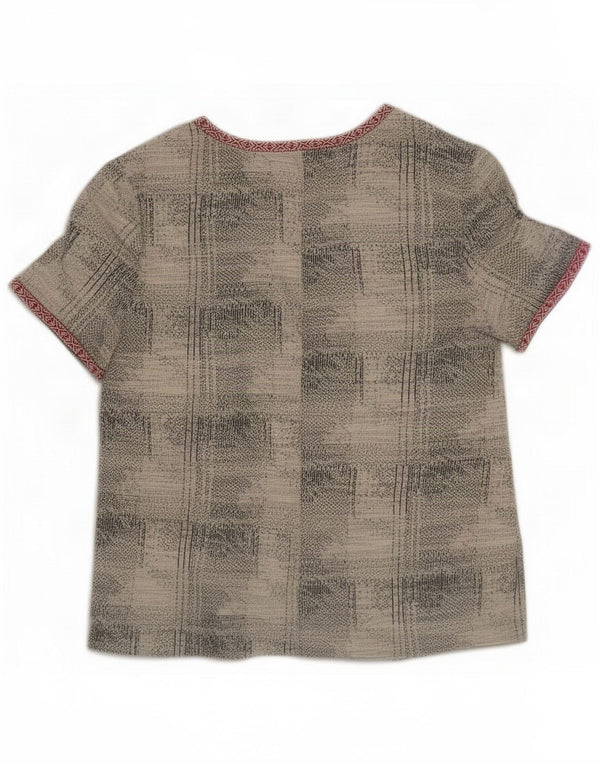 Zara Blusa con estampado abstracto para mujer UK 46 Large Grey