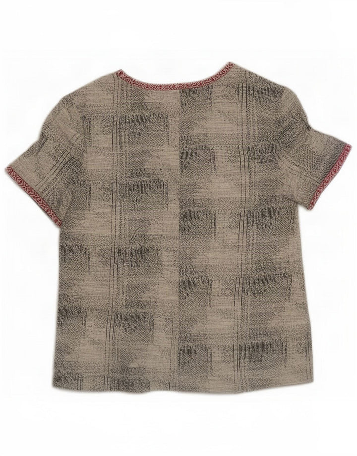 Zara Blusa con estampado abstracto para mujer UK 46 Large Grey