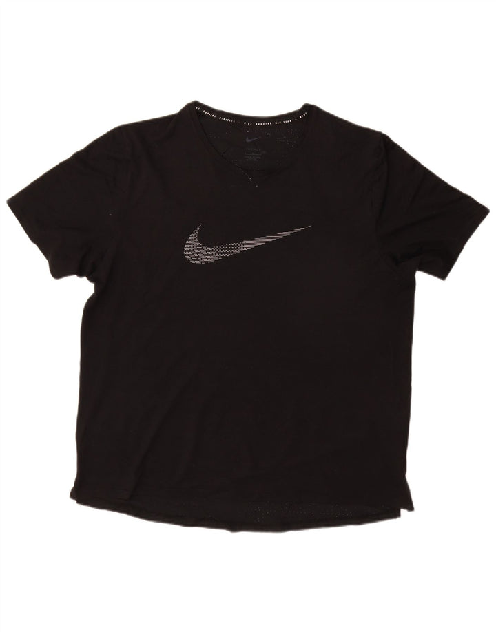 NIKE Camiseta gráfica Dri Fit para hombre, talla grande, poliéster negro
