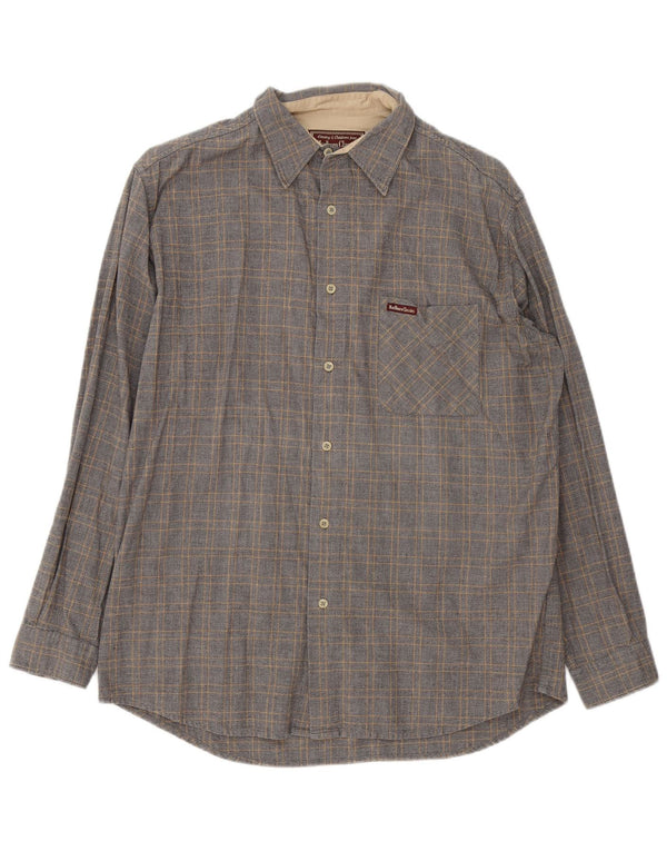 Marlboro Classics Camisa Hombre XL Gris Cuadros Algodón