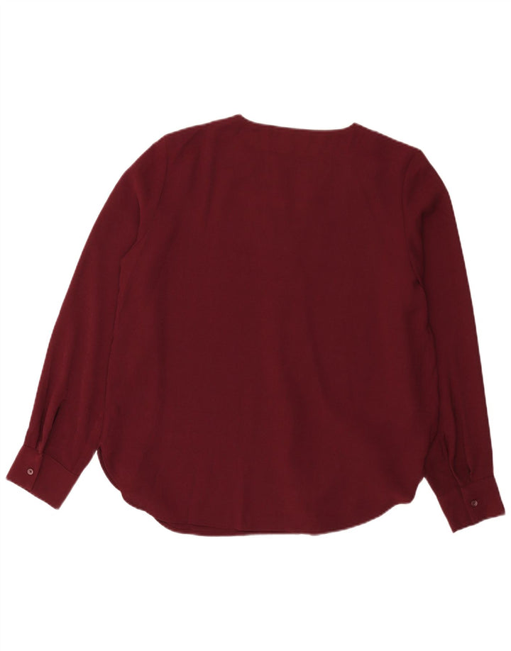 Marks & Spencer Blusa de manga larga para mujer UK 42 Medium Borgoña