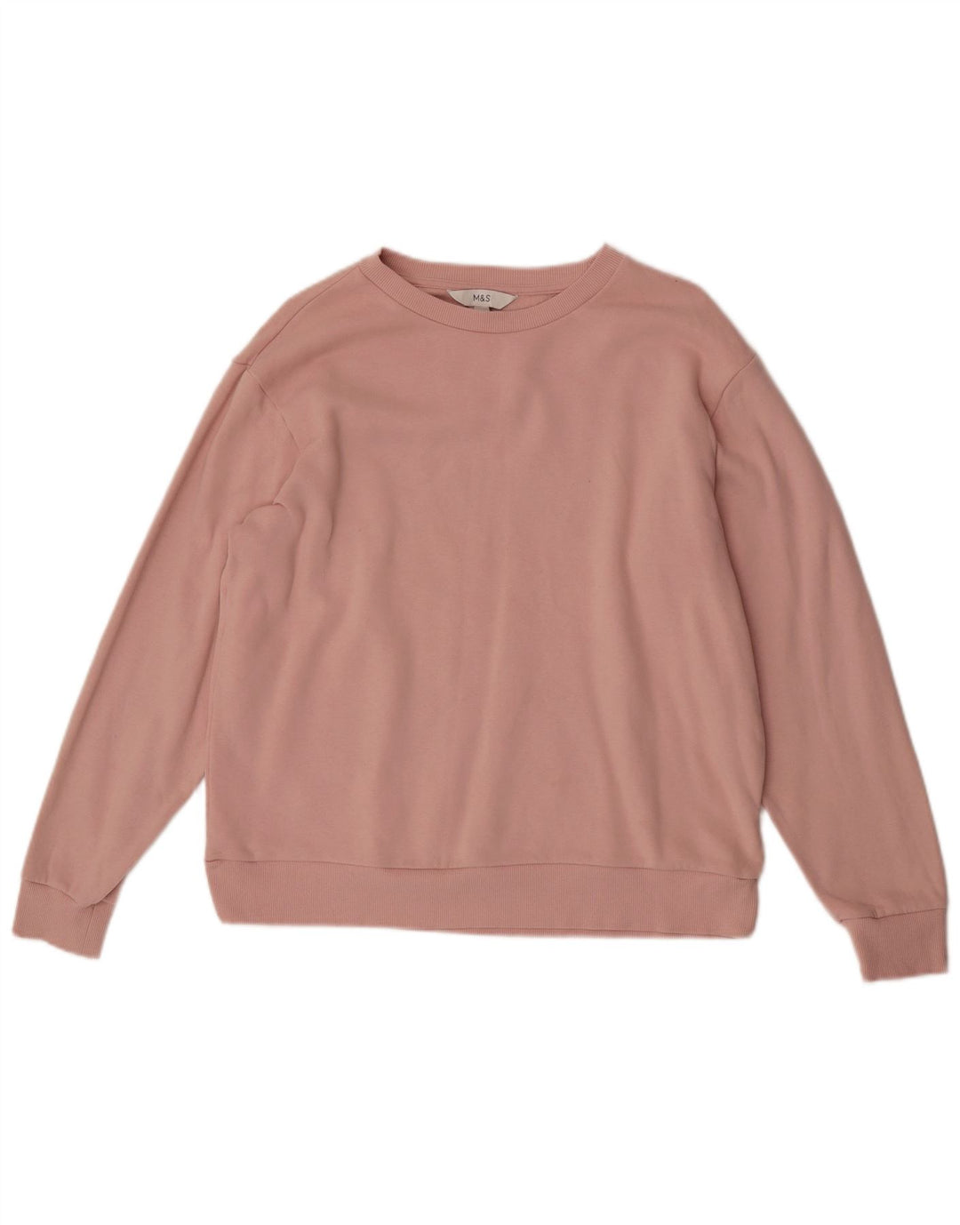 Marks & Spencer - Sudadera extragrande para mujer, talla 40, algodón rosa medio