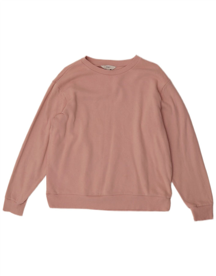 Marks & Spencer - Sudadera extragrande para mujer, talla 40, algodón rosa medio