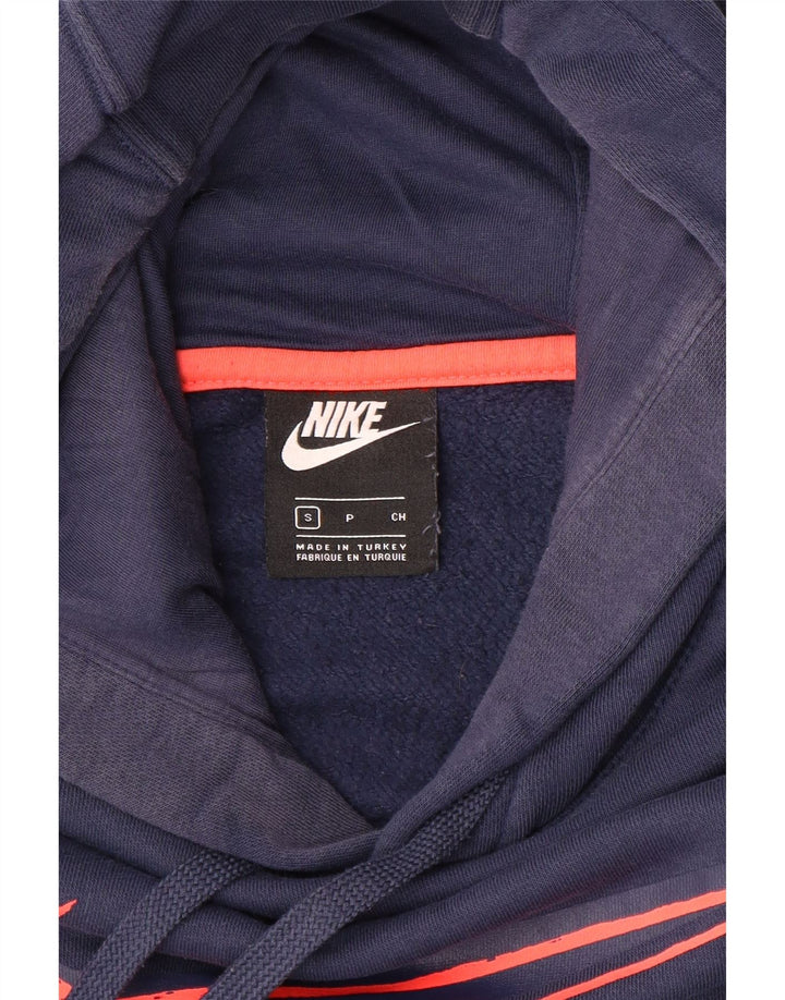 Nike Sudadera con capucha gráfica para hombre, talla pequeña, azul marino