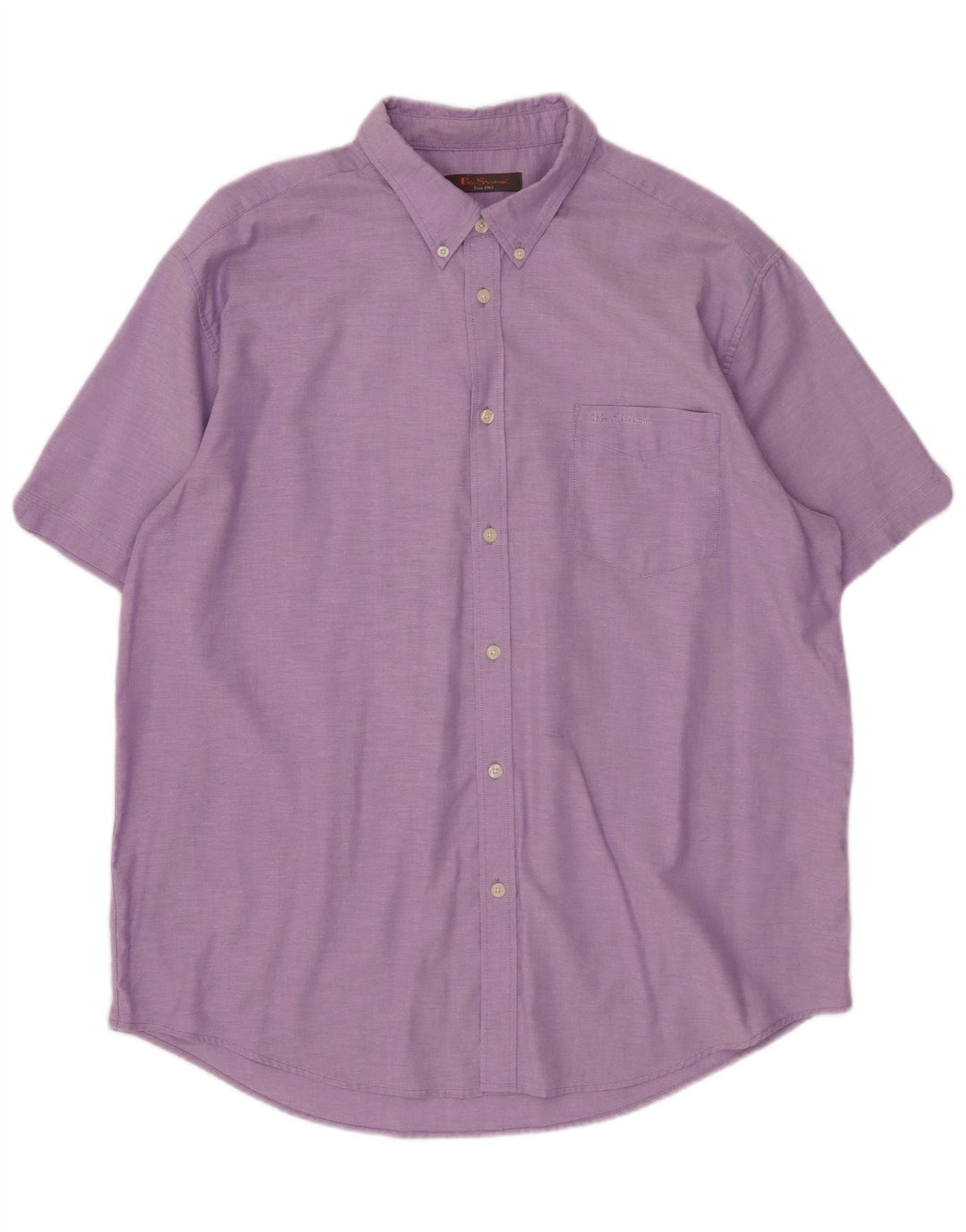 BEN SHERMAN Camisa Manga Corta Hombre 3XL Algodón Morado