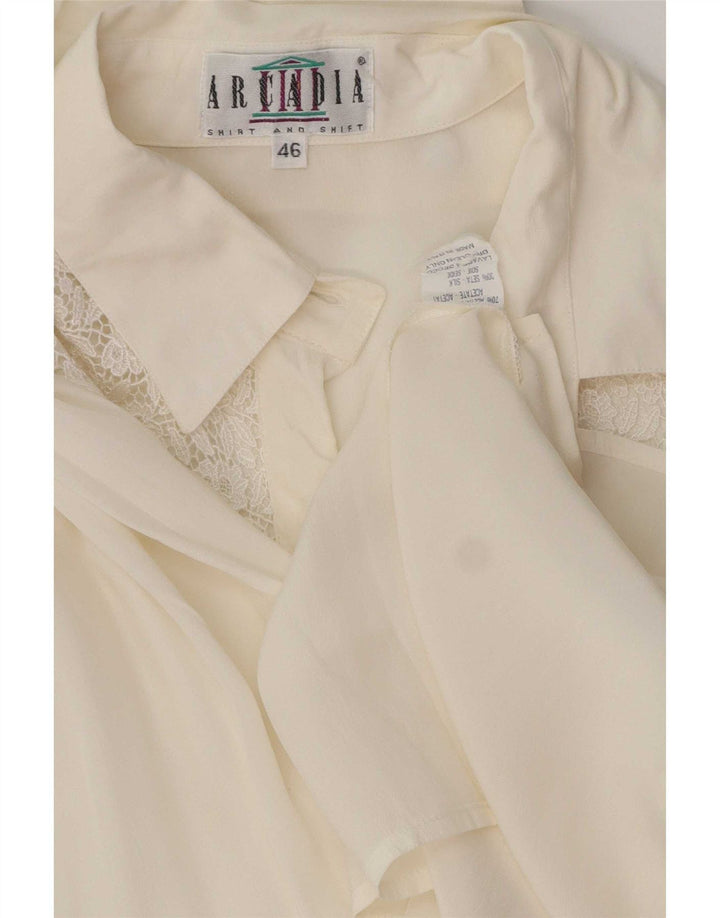 Blusa Camisa Mujer Arcadia IT 46 Large Acetato Blanco Roto