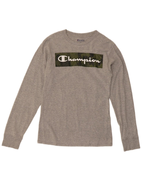 Champion Camiseta Gráfica De Manga Larga Para Hombre Gris Pequeño