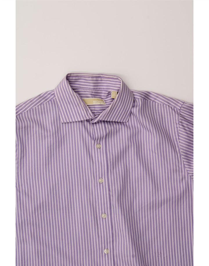 MICHAEL KORS Mens Shirt Size 16 Large Purple Striped Vintage Michael Kors and Second-Hand Michael Kors from Messina Hembry 