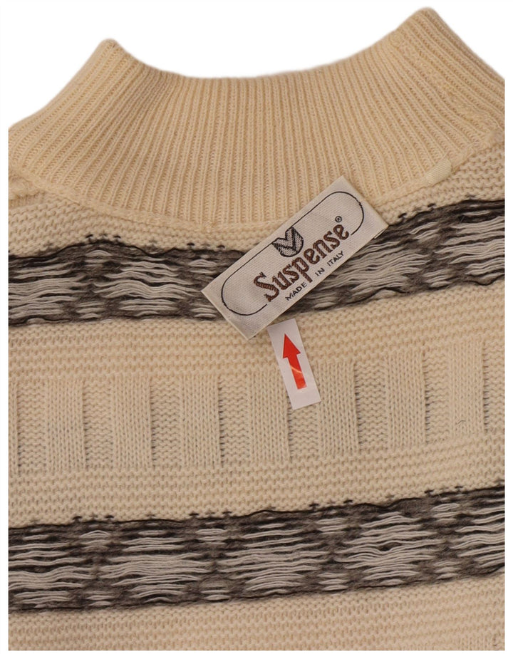 Suspense Jersey de cuello alto para hombre IT 52 Large Off White Lana a rayas