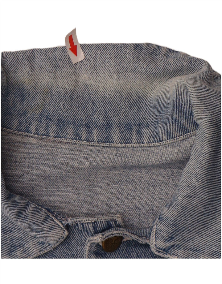 Cherokee Chaqueta vaquera gráfica para hombre UK 40 Algodón geométrico azul grande