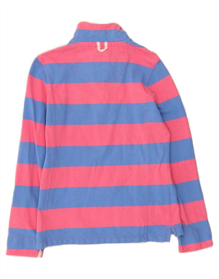 CREW CLOTHING Womens Sweatshirt Jumper UK 12 Medium Pink Striped Vintage Crew Clothing and Second-Hand Crew Clothing from Messina Hembry 