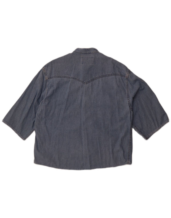 Wrangler Camisa Vaquera De Manga Corta Azul Medio Hombre