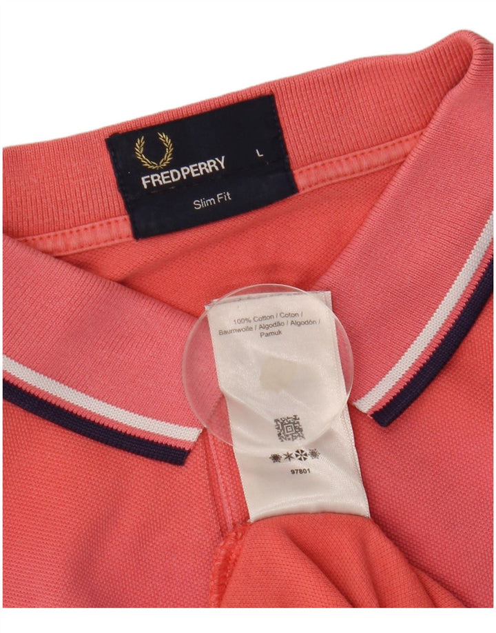 Fred Perry Polo Slim Fit Para Hombre De Algodón Rosa Grande