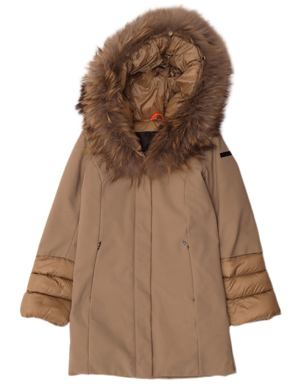 Roberto Ricci Designs Abrigo acolchado con capucha para niña 15-16 años Nylon beige