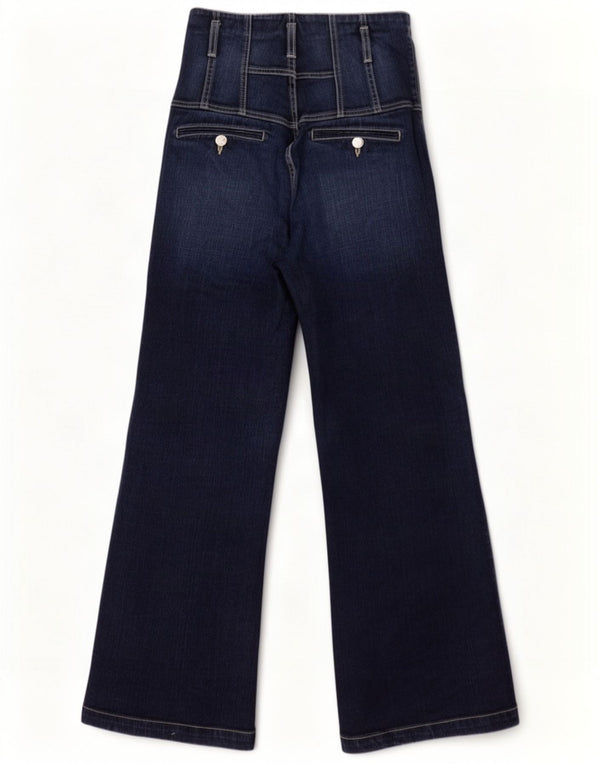 Karen Millen Jeans de pierna ancha para mujer UK 12 Medium W28 L30 Azul marino Algodón