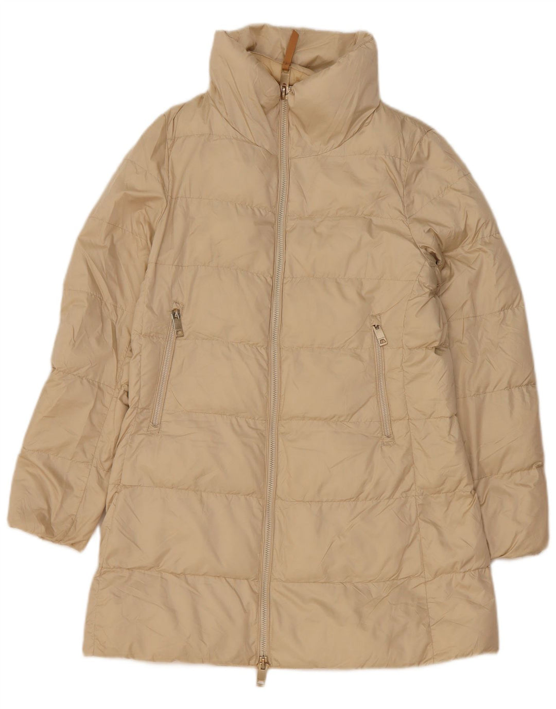 Massimo Dutti Abrigo Acolchado Mujer UK 10 Small Off White Poliéster
