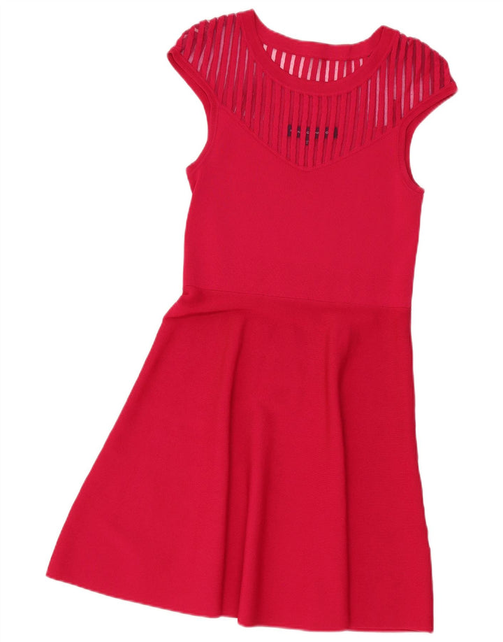 French Connection Vestido acampanado para mujer UK 42 Viscosa rosa mediana