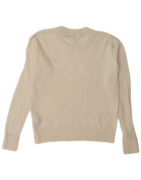Tommy Hilfiger Suéter extragrande con cuello redondo para mujer UK 6 XS Off White