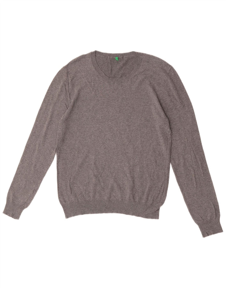 Benetton Jersey De Cuello Redondo Gris Medio