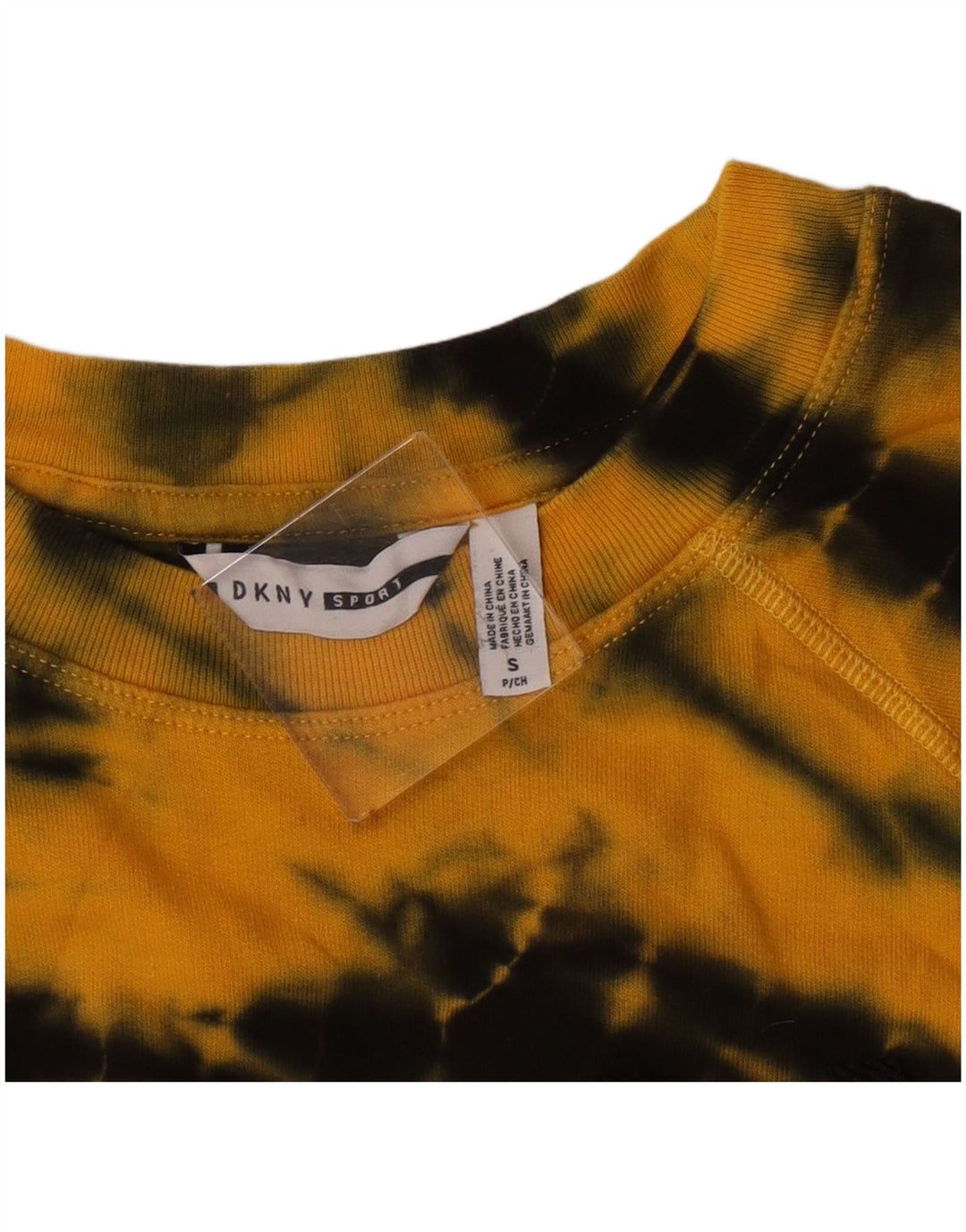 Dkny Sudadera con gráfico extragrande para mujer UK 10 Small Yellow Tie Dye