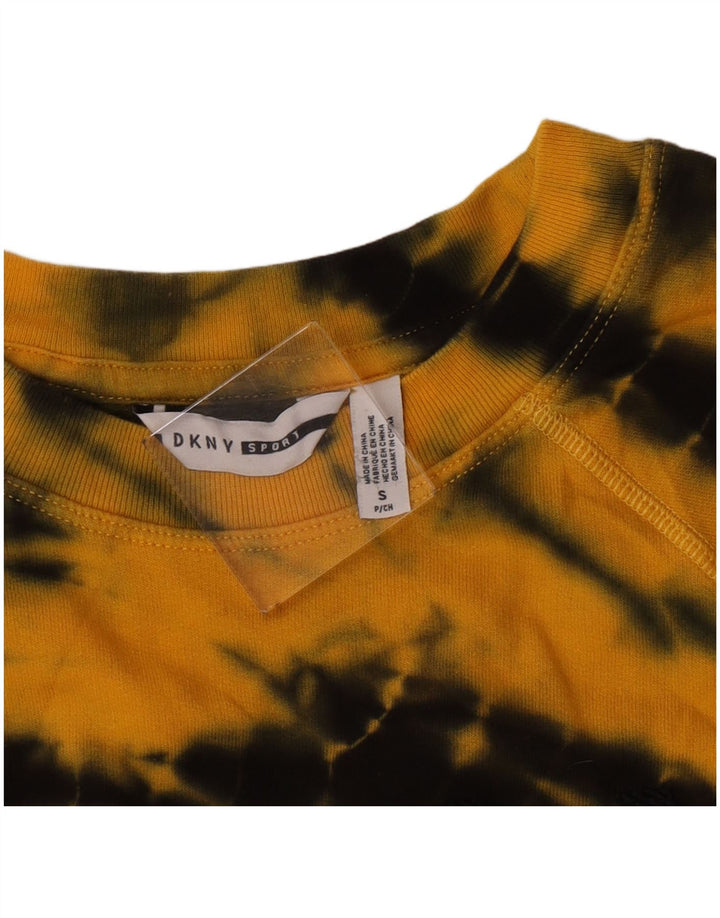 Dkny Sudadera con gráfico extragrande para mujer UK 10 Small Yellow Tie Dye
