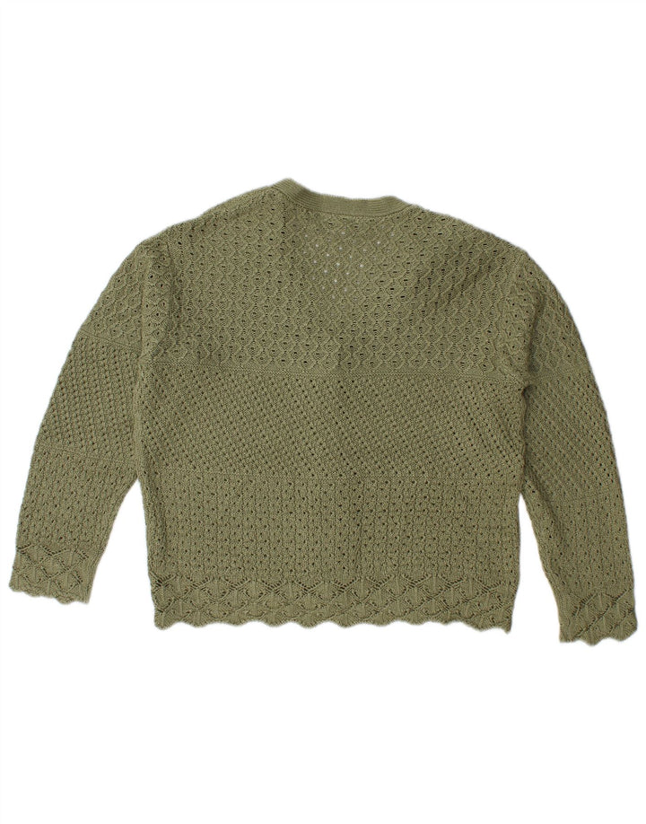 Marks & Spencer Suéter tipo cárdigan extragrande para mujer UK 10 Small Green