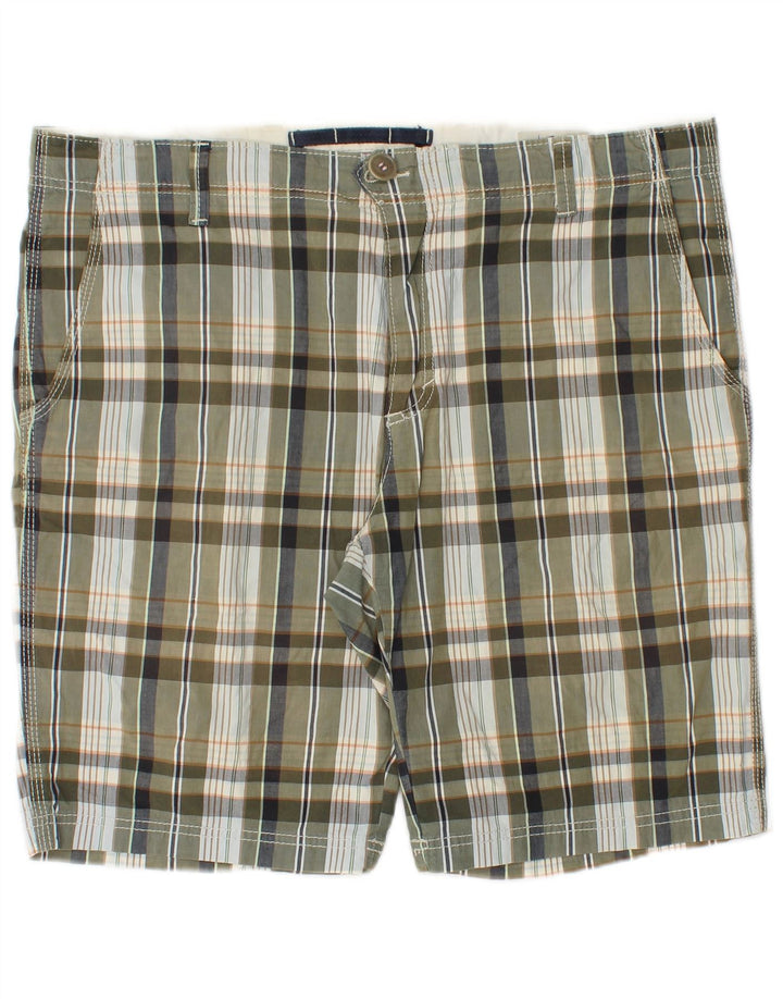 Playlife Pantalones cortos chinos para hombre W36 Large Khaki Plaid
