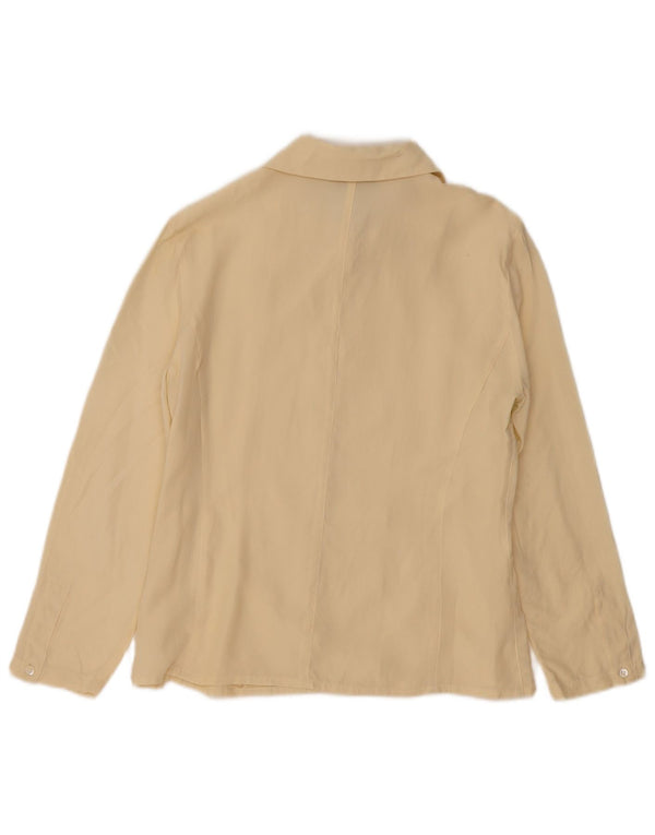 CARLA CARINI Blusa camisera para mujer UK 44 Medium Beige