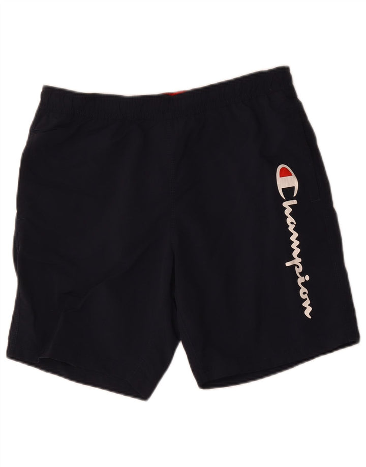 Champion Shorts De Natación Gráficos Para Hombre Poliéster Azul Marino Medio