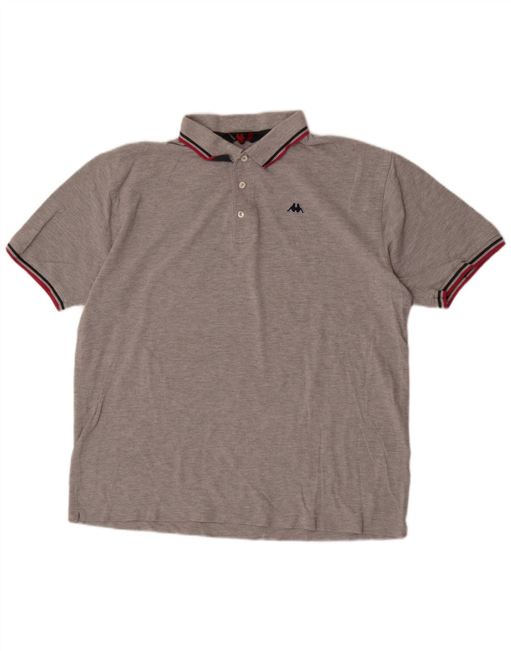 Kappa Polo Hombre 2XL Algodón Moteado Gris