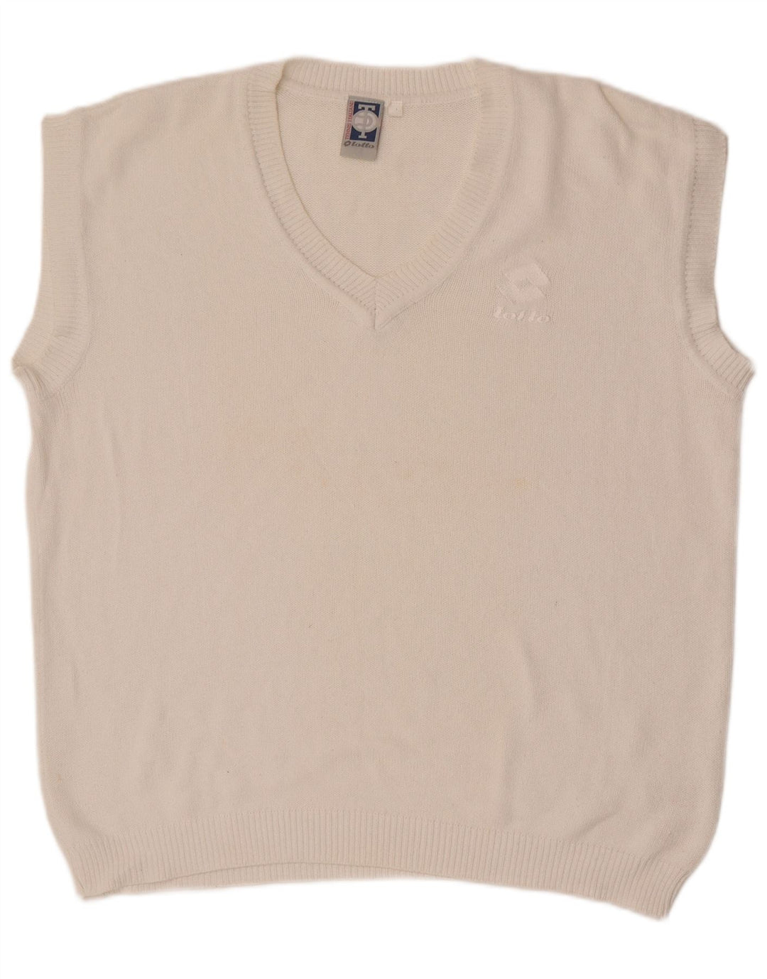 Lotto - Camiseta sin mangas para hombre, talla grande, algodón blanco