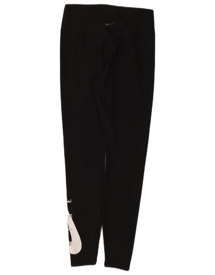 Nike Leggings gráficos Dri Fit para mujer UK 12 Mediano Negro Poliéster